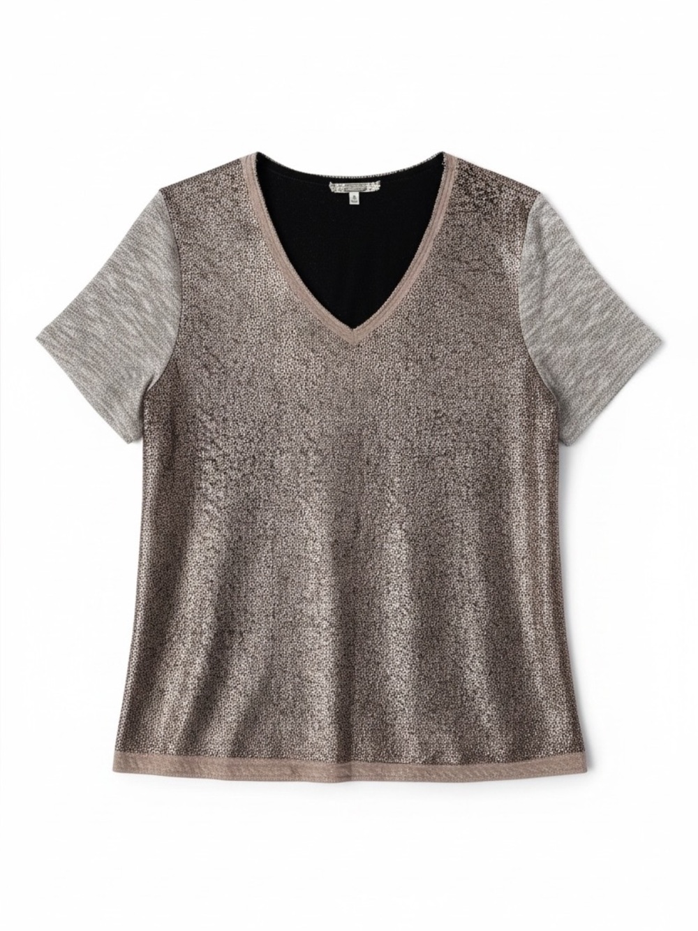 Gimmicks by BKE Gold Metallic Short Sleeve Shirt Size Large